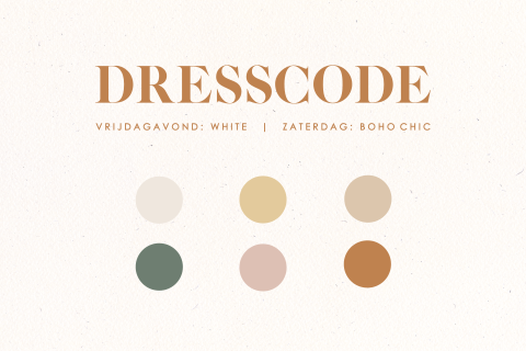 Dresscode kaartje zelf maken in neutrale kleuren