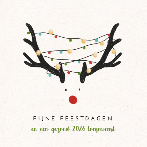 Vrolijk kerstkaartje met rendier