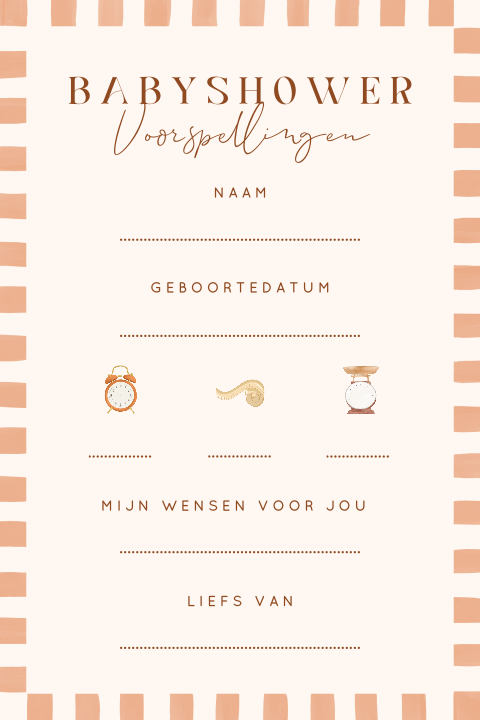 Babyshower invulkaartje Mexican sun terracotta