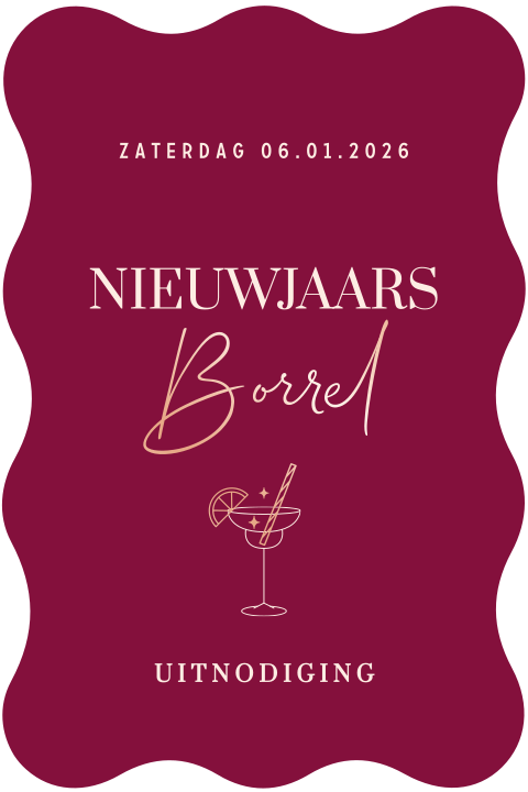 Uitnodiging voor nieuwjaarsborrel in originele vorm