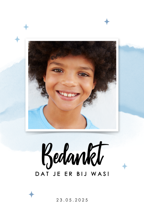 Bedankkaart communie met foto