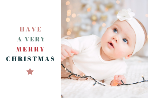 Kerstkaart met eigen foto en tekstblok