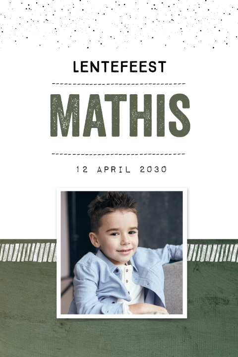 Stoere Lentefeest uitnodiging met foto