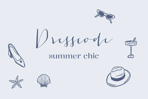 Dresscode kaartje handgetekende illustraties