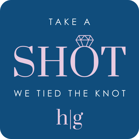 Vierkante vitamine shot sticker met blauw en lila | 12 stuks