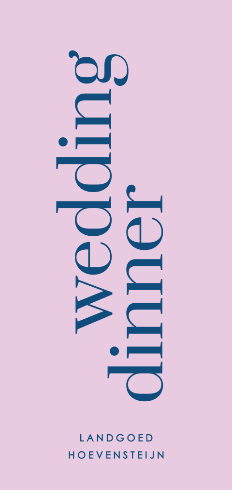 Menukaart bruiloft trendy in colourblock