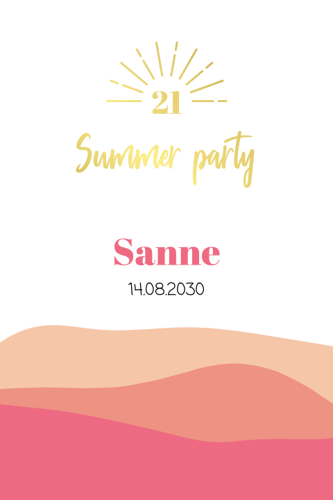 Uitnodiging 21 diner summer party tuinfeest
