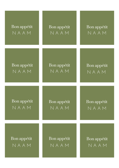 Naamkaartjes bruiloft in stijlvol groen