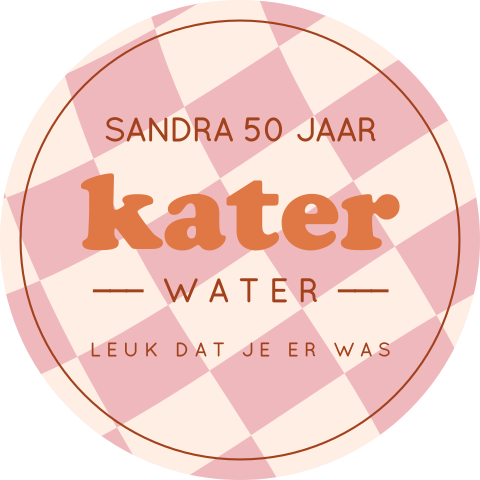 Sticker voor kater water 70s feest