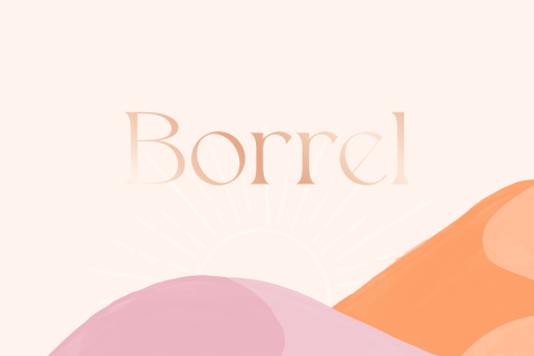 Kraamborrelkaartje met landschap en roségoudfolie