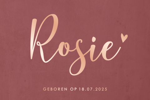 Geboortekaartje meisje zelf maken foliedruk