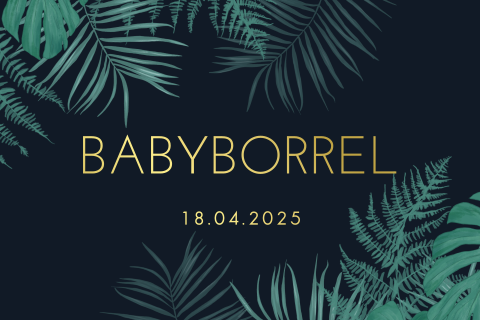 Babyborrel uitnodiging jungle bladeren