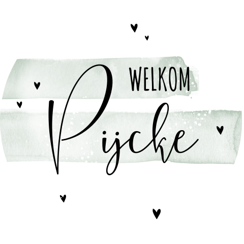 Raamsticker rond met watercolour en hartjes 60 cm