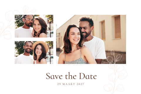 Save the date kaart met foto's