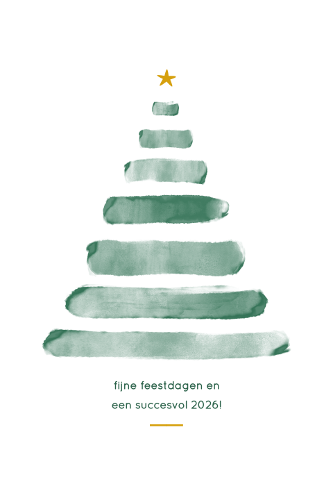 Zakelijke kerstkaart met watercolour kerstboom