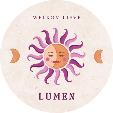 Geboorte raamsticker met zon in lila tinten
