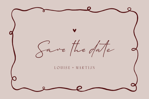 Save the Date kaart origineel rococo stijl