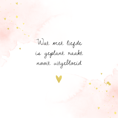 Wenskaart huwelijksjubileum met watercolour en goudfolie