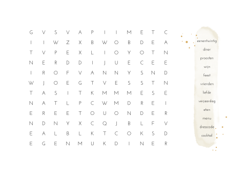 Placemat 21 diner met beige water color