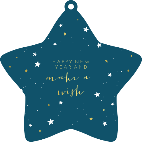 Zakelijke kerstkaart kerstbal stervorm