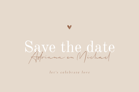 Minimalistische save the date kaart met hoogglans