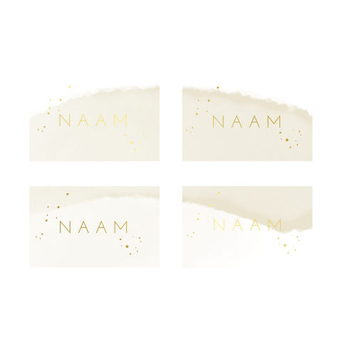 Naamkaartjes 21 diner beige | 4 stuks 5x8 cm