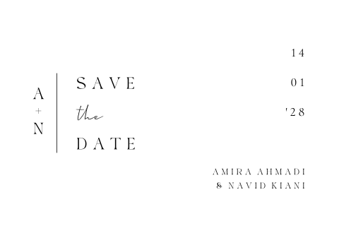 Save the Date kaart bruiloft minimalistisch met foto
