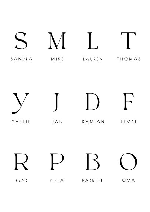 Naamkaartjes bruiloft minimalistisch
