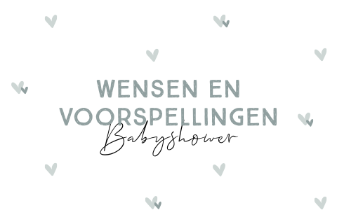 Babyshower invulkaartje voor jongetje in grijsgroen