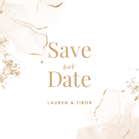 Save the date kaart met roze watercolour