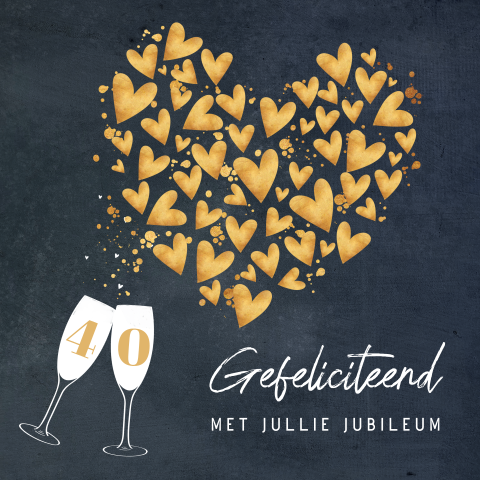 feestelijke wenskaart huwelijks jubileum hartjes