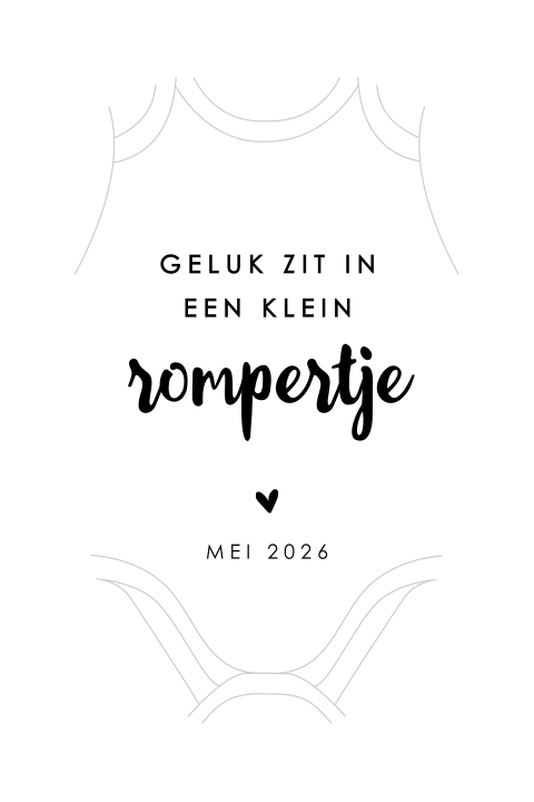 Zwangerschapsaankondiging kaart in vorm van romper