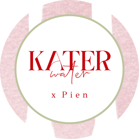 Katerwater etiket 21 diner in poppy stijl