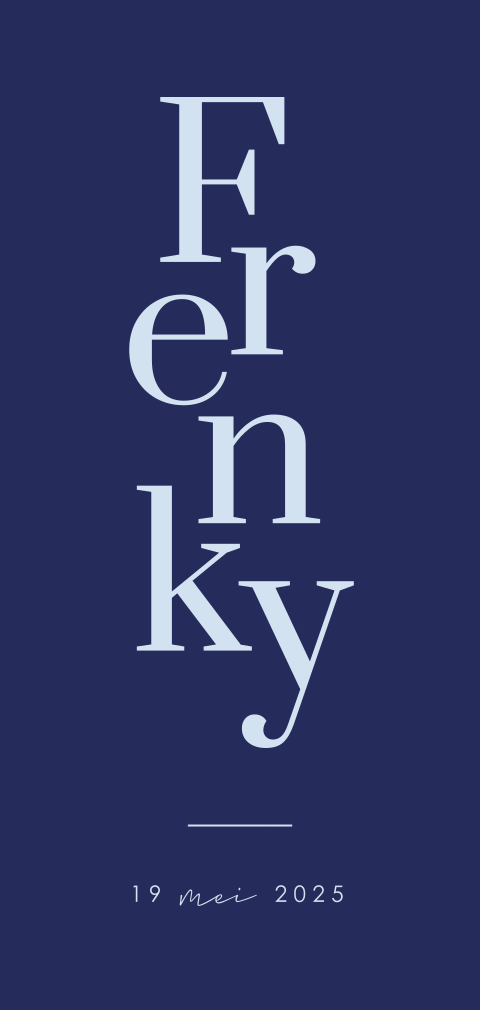 Stijlvol typografisch geboortekaartje voor een jongen
