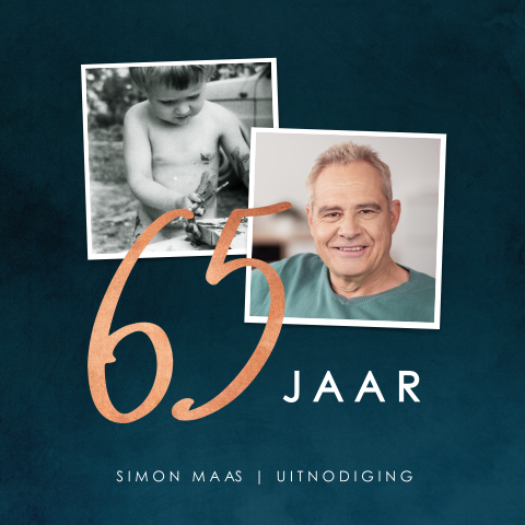 Verjaardagsuitnodiging 65 jaar met foto