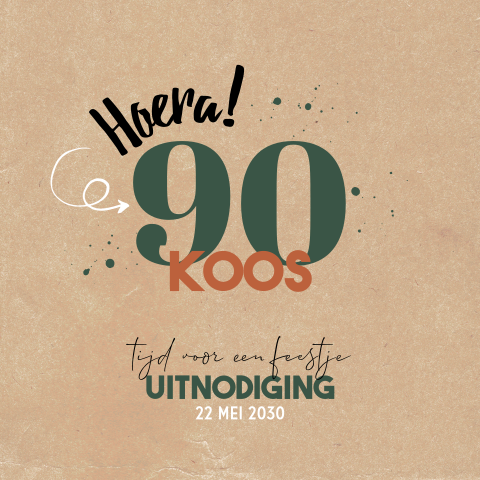 Originele uitnodiging 90e verjaardag