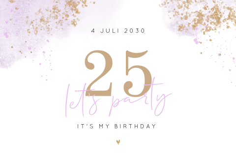 Verjaardag uitnodiging 25 jaar feestelijk