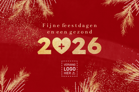 Kerstkaart gezond nieuw jaar feestelijk