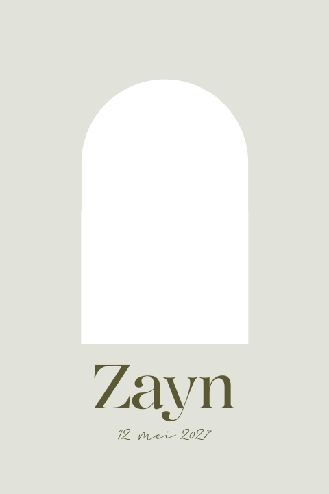 Origineel geboortekaartje met illustratie van baby in groen