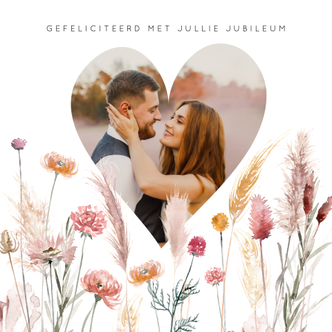 Wenskaart jubileum huwelijk persoonlijke foto