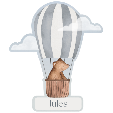 Raamsticker met beertje in luchtballon