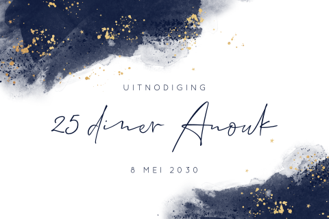 Verjaardag uitnodiging 25 diner feestelijk