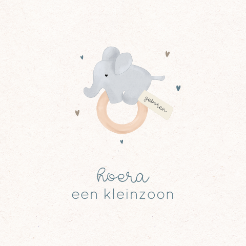 Wenskaart voor opa oma met vrolijk olifantje
