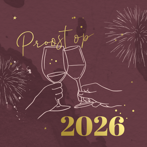 Uitnodiging nieuwjaarsborrel met goudfolie