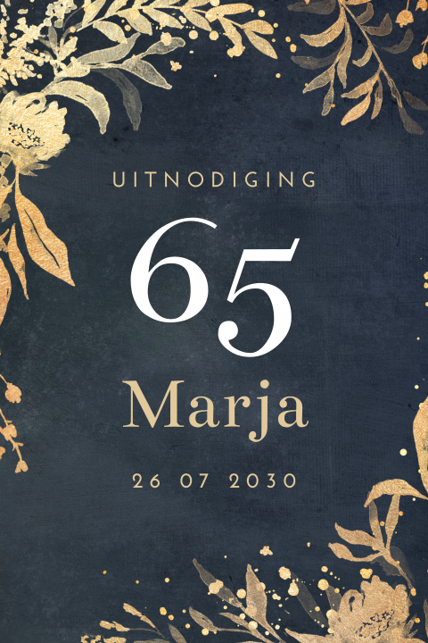 Stijlvolle verjaardagsuitnodiging 65 jaar