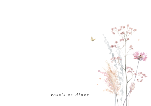Placemat 21 diner met bloemen
