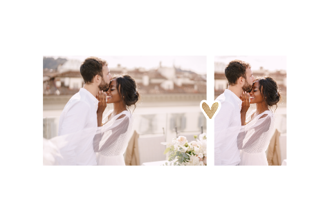 Trouwkaart met foto zelf maken | enkel liggend