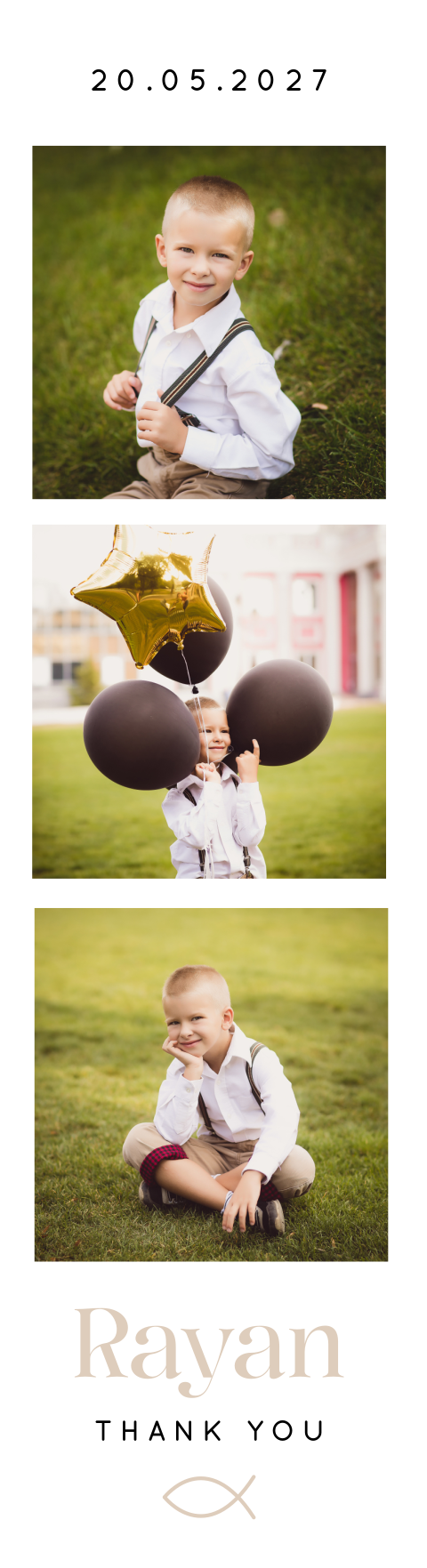 Bedankkaart communie fotostrip