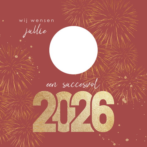 Zakelijke kerstkaart met vuurwerk en stans logo