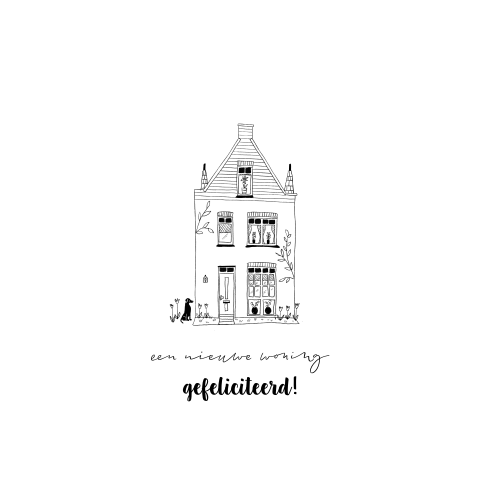 Felicitatiekaart nieuwe woning met huis